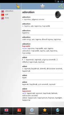 Turkish best dict android App screenshot 1